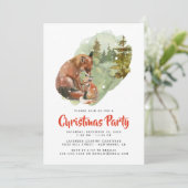 素朴な冬のクリスマスホリデーパーティー 招待状 (スタンド正面)