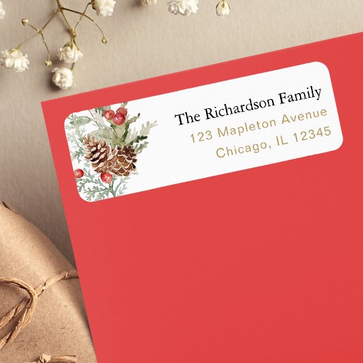 素朴な冬のクリスマス 葉ラベル ラベル