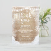 素朴な冬のサンキューカードのベビーシャワーの雪木 サンキューカード (スタンド正面)