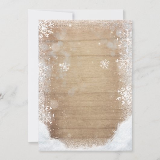 素朴な冬のサンキューカードのベビーシャワーの雪木 サンキューカード (裏面)