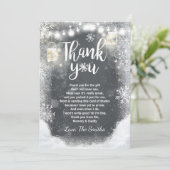 素朴な冬のサンキューカードのベビーシャワーの雪片 サンキューカード (スタンド正面)