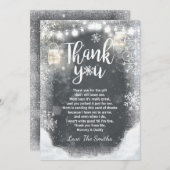 素朴な冬のサンキューカードのベビーシャワーの雪片 サンキューカード (正面/裏面)