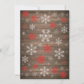 素朴な冬のベイビーシャワー 赤と白の雪の結晶 招待状 (裏面)