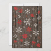 素朴な冬のベビーシャワー 赤と白の雪の結晶 招待状 (裏面)