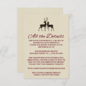 素朴な冬のホリデーシーズン 松のウェディングディテールカード 招待状 (正面/裏面)