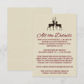 素朴な冬のホリデー パイン ウェディング ディテール カード (正面/裏面)