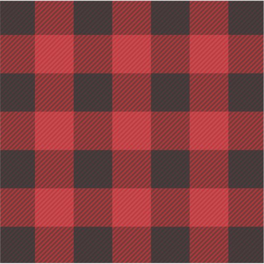 素朴な冬のログジャンボレッドバッファロープレイドパーティー シール (正面)