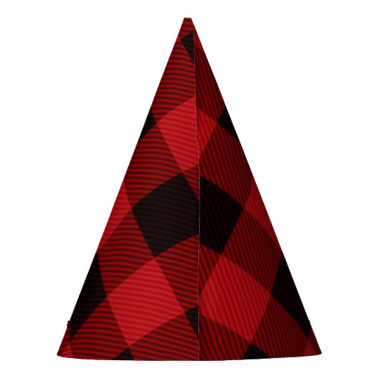 素朴な冬のログジャンボレッドバッファロープレイドパーティー パーティーハット (裏面)