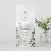 素朴な冬のワンダーランド結婚のメニューカード メニュー (スタンド正面)