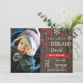 素朴な冬のワンダーランド1歳誕生日招待状 招待状 (スタンド正面)