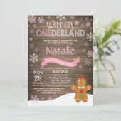 素朴な冬のワンダーランド1歳誕生日招待状 招待状 (スタンド正面)