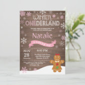 素朴な冬のワンダーランド1歳誕生日招待状 招待状 (スタンド正面)