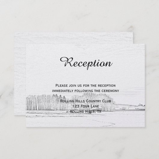 素朴な冬の不思議の国での結婚披露宴 エンクロージャーカード (正面/裏面)