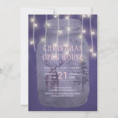 素朴な冬の不思議の国 クリスマス オープン ハウス 招待状 (正面)