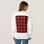 素朴な冬の休日の赤い黒いバッファローのプレイド スウェットシャツ (裏面フル)
