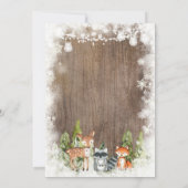 素朴な冬の動物 森の少年 ベビーシャワー 招待状 (裏面)