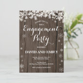 素朴な冬の婚約パーティの招待状 招待状 (スタンド正面)