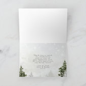 素朴な冬の木々 結婚式のお礼カード カード (内部)