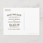 素朴な冬の木のきらきらライトのSave the Date 案内ポストカード (裏面)