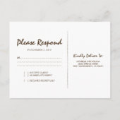 素朴な冬の木のきらきらライト ウェディング RSVP インビテーションポストカード (裏面)