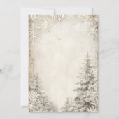 素朴な冬の木の招待状テンプレート | ビンテージ 招待状 (裏面)