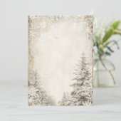 素朴な冬の木の招待状テンプレート | ビンテージH 招待状 (スタンド正面)