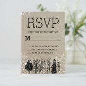 素朴な冬の木 RSVP カード (スタンド正面)