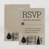 素朴な冬の木 RSVP カード (正面/裏面)