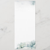 素朴な冬の松の木のクリスマス ウェディング ディナー メニュー (裏面)