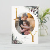 素朴な冬の枝のゴールドの喜びの写真 シーズンカード (スタンド正面)