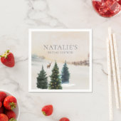 素朴な冬の森のウエディングシャワーペーパーナプキン スタンダードカクテルナプキン (インサイチュ)