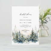 素朴な冬の森のブライダルシャワー招待 招待状 (スタンド正面)