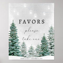 素朴な冬の森の好意結婚の兆候 ポスター