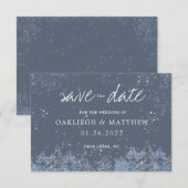 素朴な冬の水彩森林 セーブ・ザ・デート (正面/裏面)