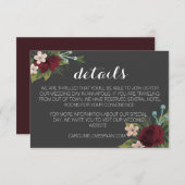 素朴な冬の結婚式の明細カード エンクロージャーカード (正面/裏面)