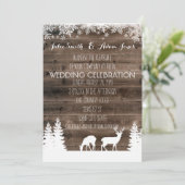 素朴な冬の結婚式招待状-シカ 招待状 (スタンド正面)