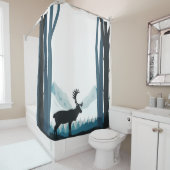 素朴な冬の自然のイラストレーション シャワーカーテン (インサイチュ)