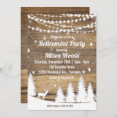 素朴な冬の退職パーティー招待状 招待状 (正面/裏面)