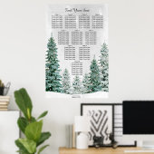 素朴な冬の雪景色結婚のシーティングチャート ポスター (ホームオフィス)