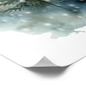 素朴な冬の霧の結婚木々の座席表 ポスター (角)