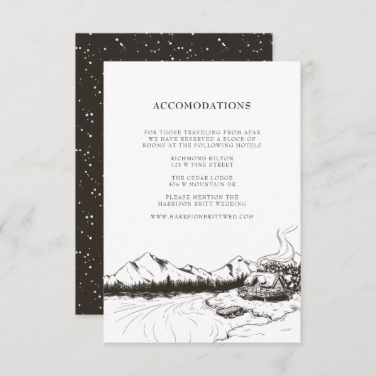 素朴な冬山の宿泊施設の挿入物 エンクロージャーカード (正面/裏面)