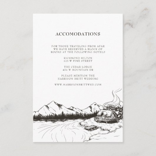 素朴な冬山の宿泊施設の挿入物 エンクロージャーカード (正面)