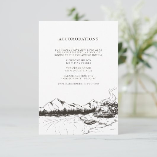 素朴な冬山の宿泊施設の挿入物 エンクロージャーカード (スタンド正面)