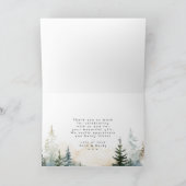 素朴な冬林結婚のサンキューカード カード (内部)