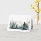 素朴な冬林結婚のサンキューカード カード (黄色い花)