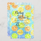 素朴な凍った柑橘類の夏のフルーツ 招待状 (正面/裏面)