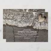 素朴な切り分けられた木製のハートの木のブライダルシャワー 招待状 (正面/裏面)