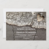 素朴な切り分けられた木製のハートの木のリハーサルの夕食 招待状 (正面)