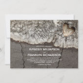 素朴な切り分けられた木製のハートの木の結婚式 招待状 (正面)