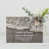 素朴な切り分けられた木製のハートの木の結婚式 招待状 (スタンド正面)